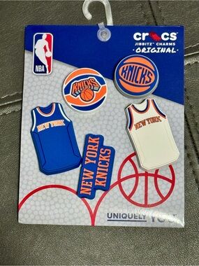 CROCS NY Knicks Jibbitz Charms Set in Blue Orange White